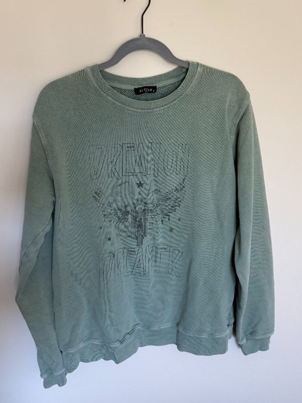 Zutter USA Dream On Dreamer Graphic Sweatshirt Sage Green Size L